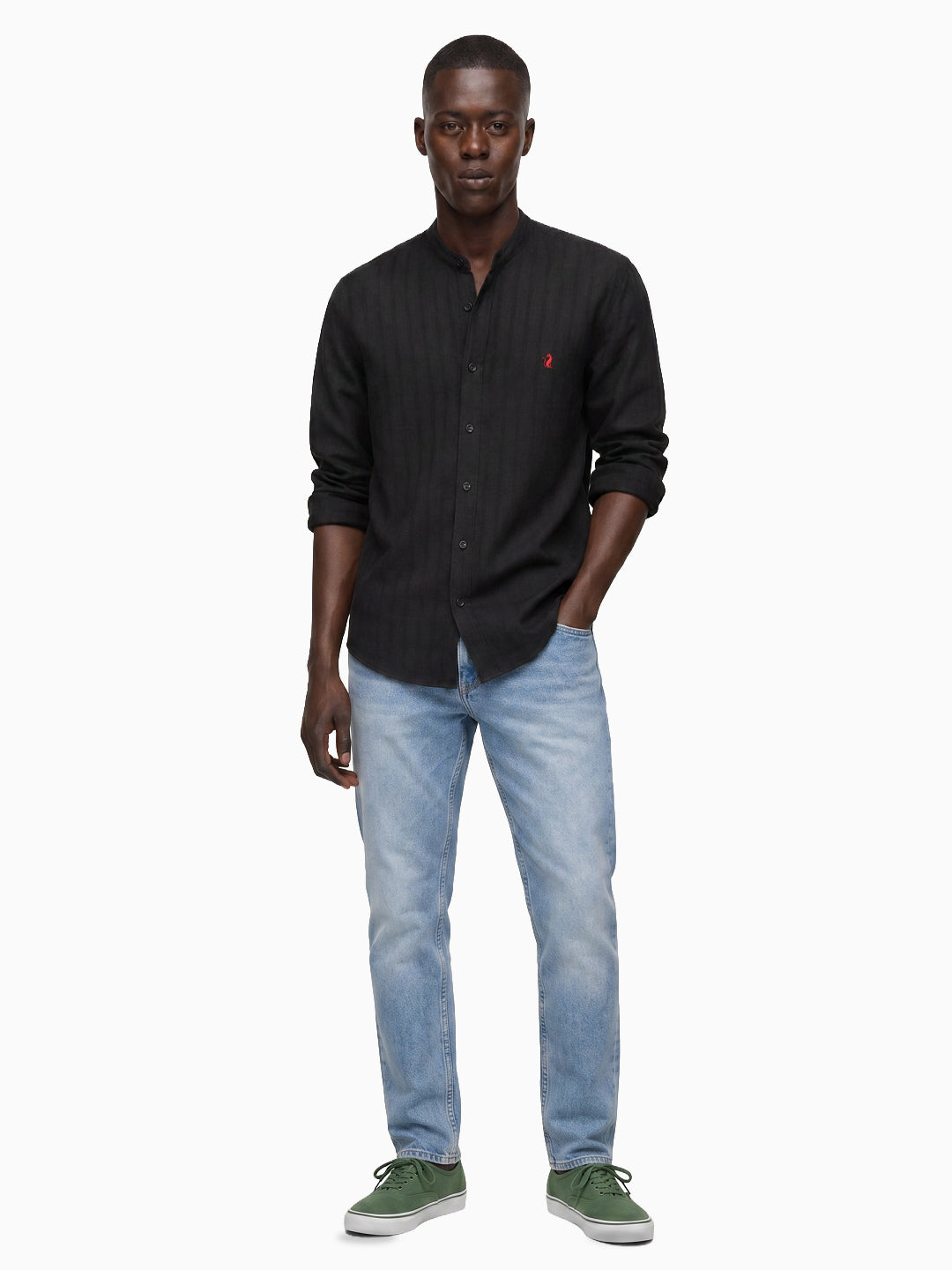 Riverline Black Stripe Linen Cotton shirt