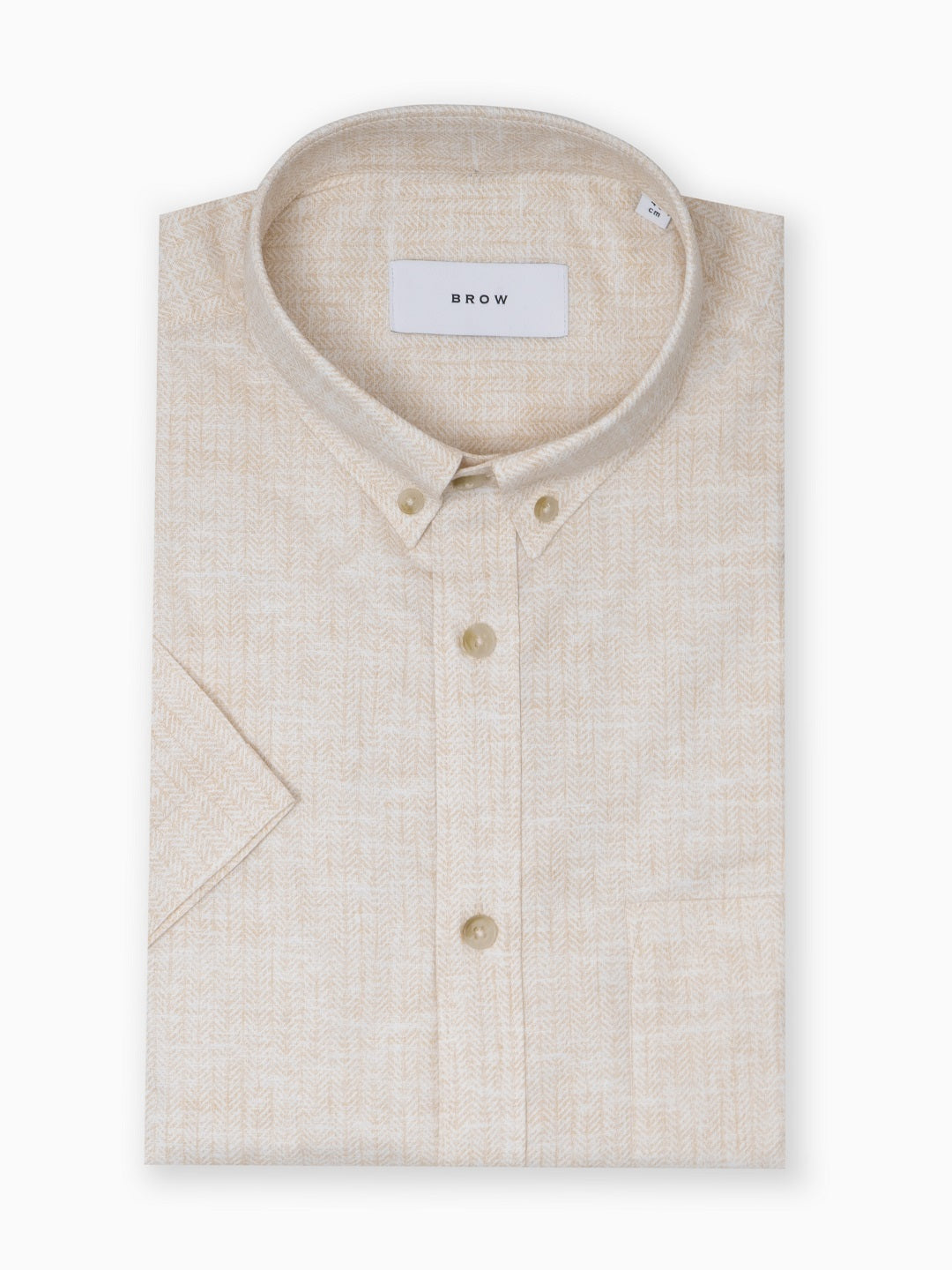 Slate Herringbone Print Beige Color Half Sleeve Shirt