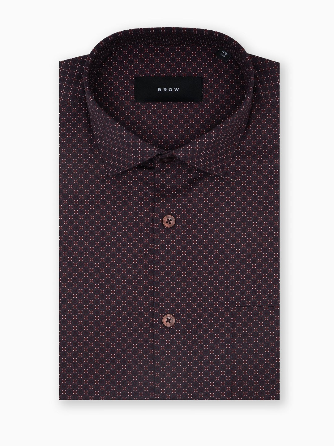 Medallion Maroon & Grey Printed Shirt