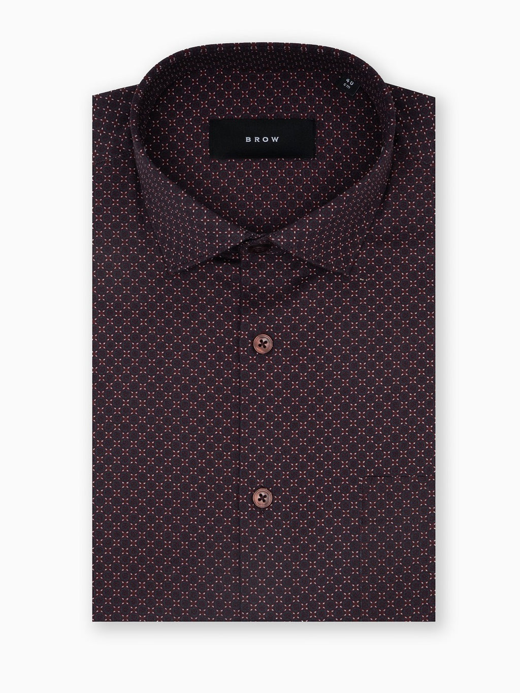 Medallion Maroon & Grey Printed Shirt