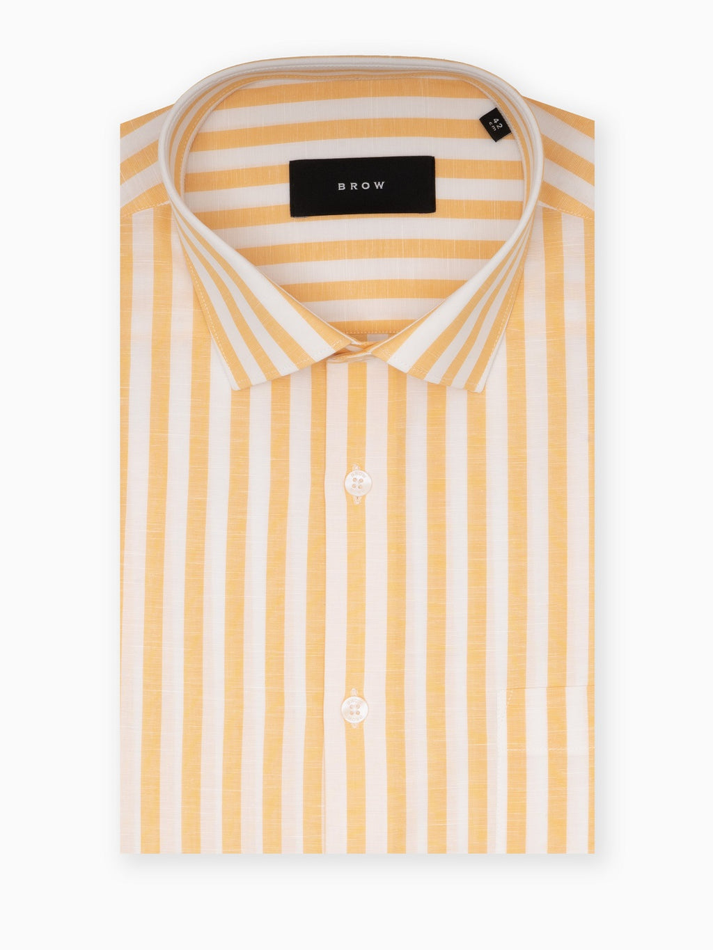 Urban Yellow & White Stripe Cotton Linen Full Sleeve Shirt