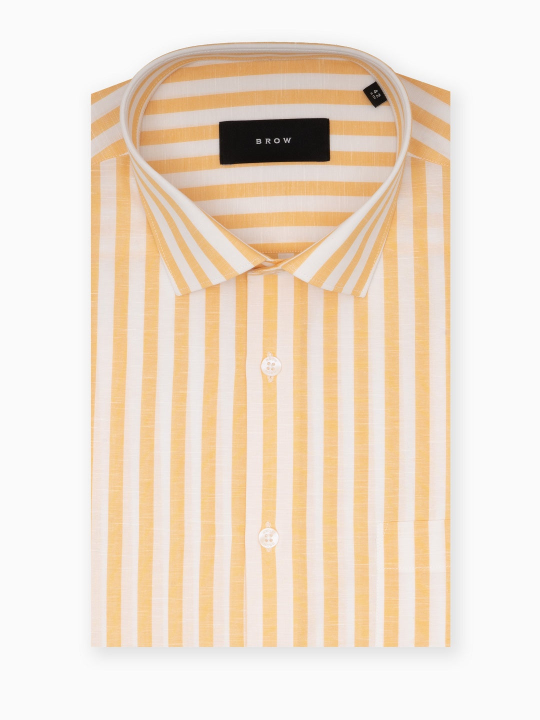 Urban Yellow & White Stripe Cotton Linen Full Sleeve Shirt