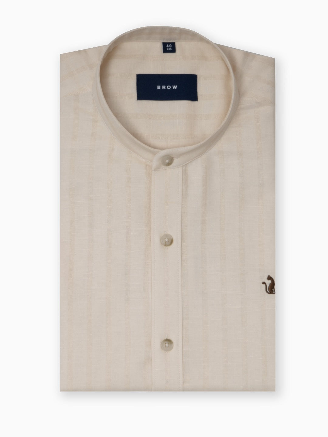 Riverline Beige Stripe Linen Cotton shirt