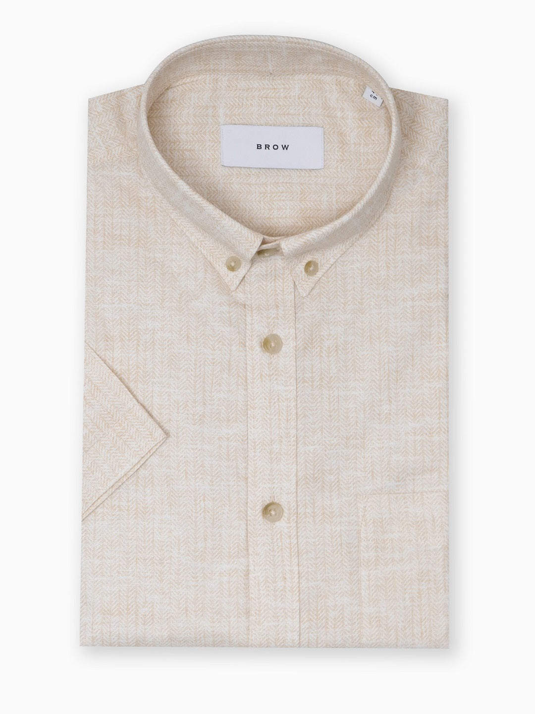 Slate Herringbone Print Beige Color Half Sleeve Shirt
