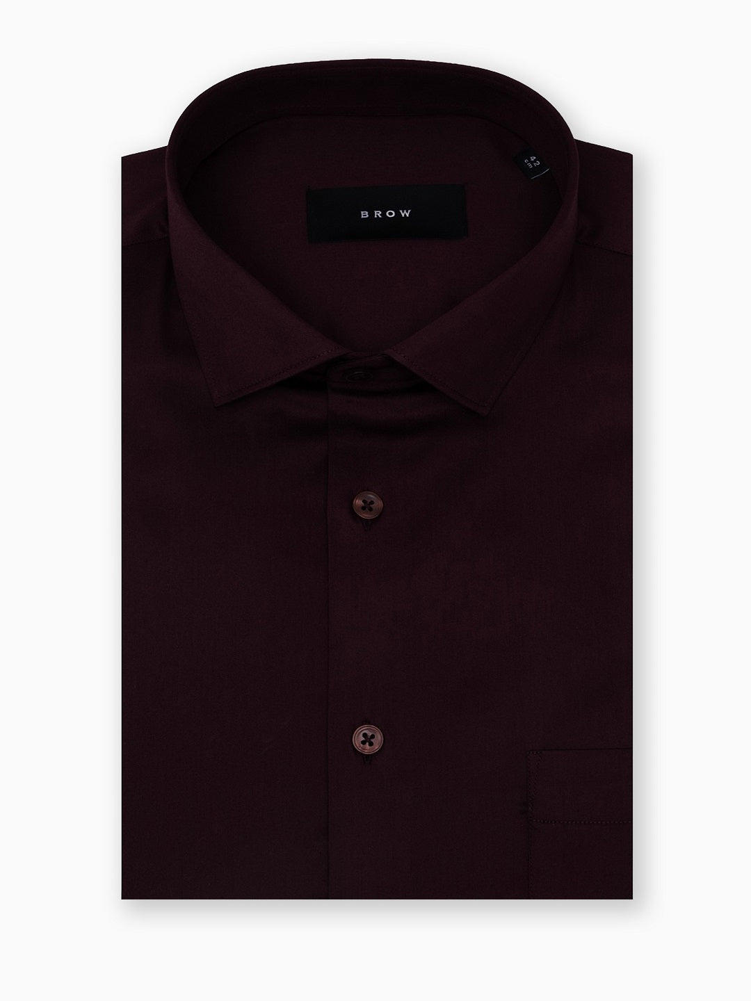Ceremonia Maroon Satin Cotton Lycra Dress Shirt
