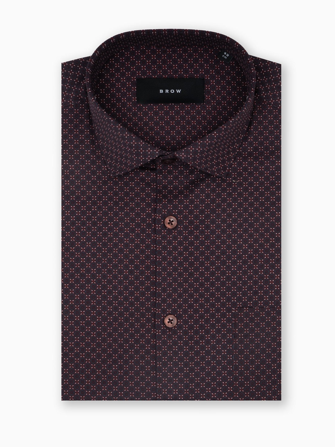 Ornate Beige Diamond Print Cotton Lycra Full Sleeve Shirt