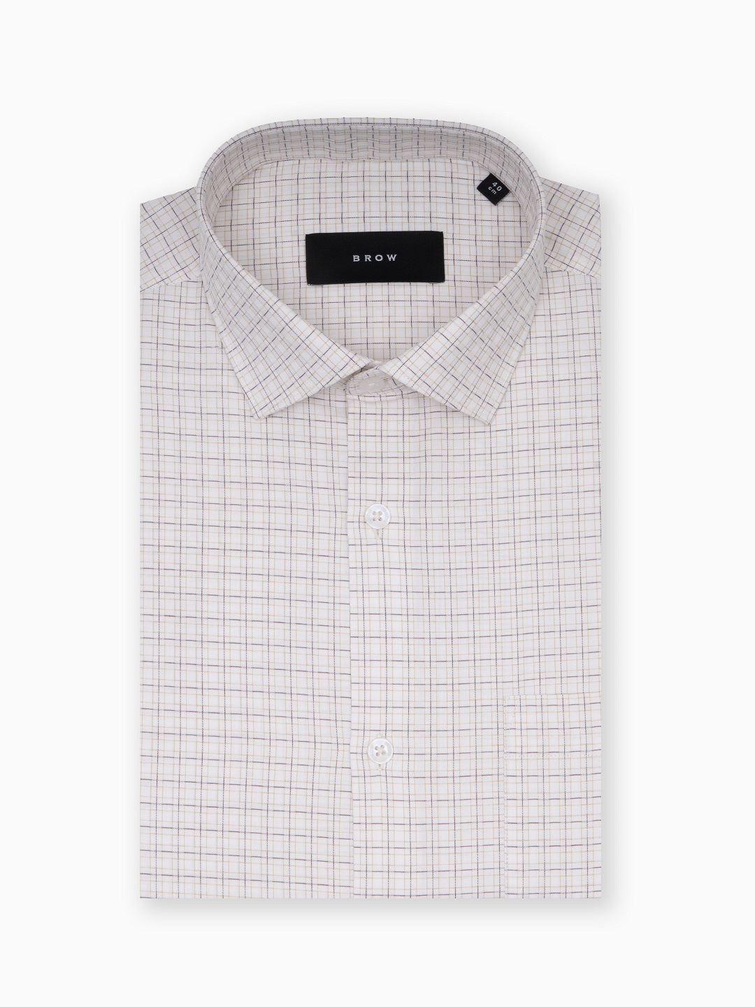 Skyfall Tile Dobby Beige Checked Formal Cotton Shirt