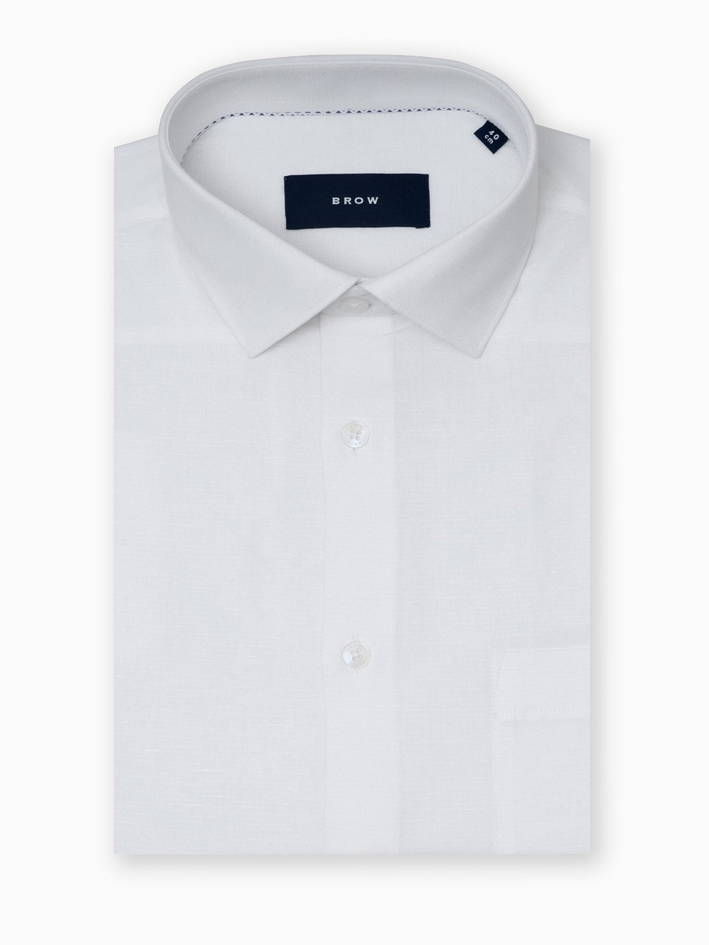 Classic White Cotton Linen Formal Shirt