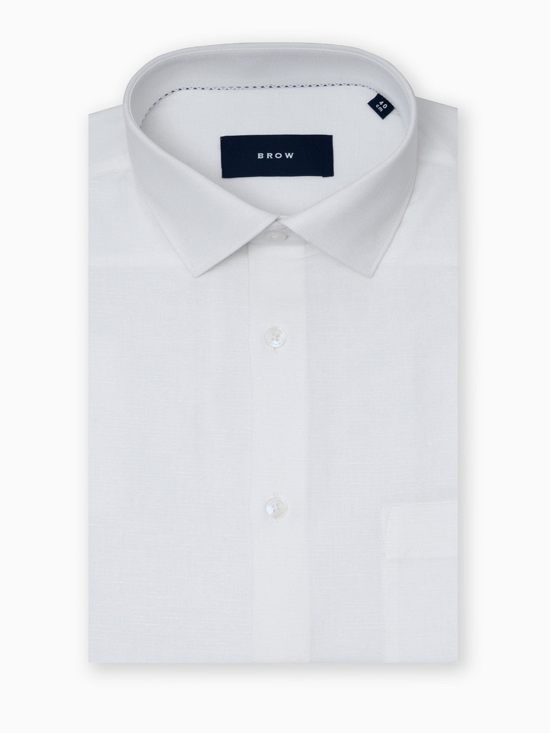 Classic White Cotton Linen Formal Shirt