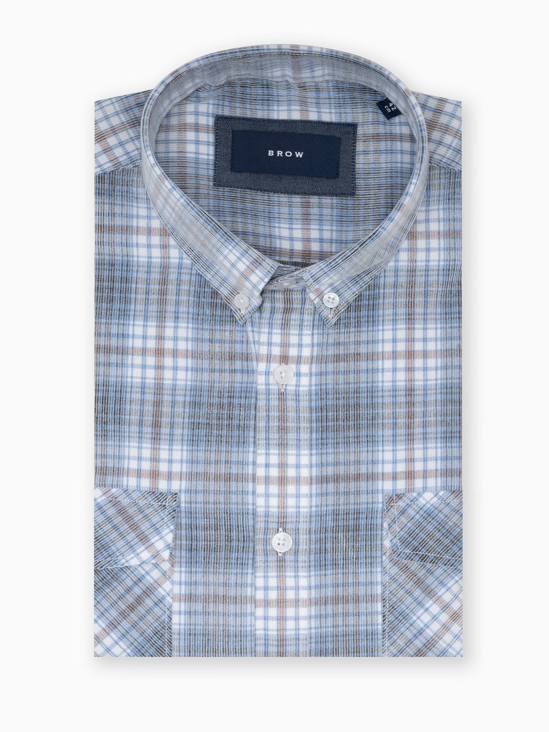 Casual Corduroy Grey & Blue Cotton Shirt