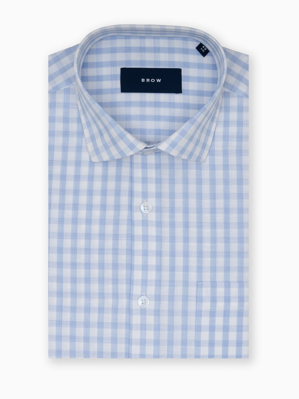 Candy Checks Blue & White Checked Cotton Linen Shirt