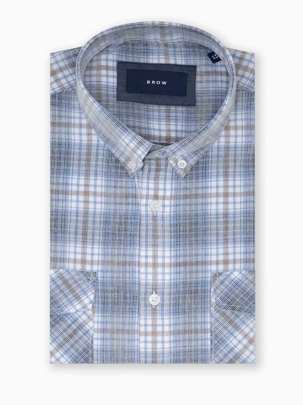 Casual Corduroy Grey & Blue Cotton Shirt