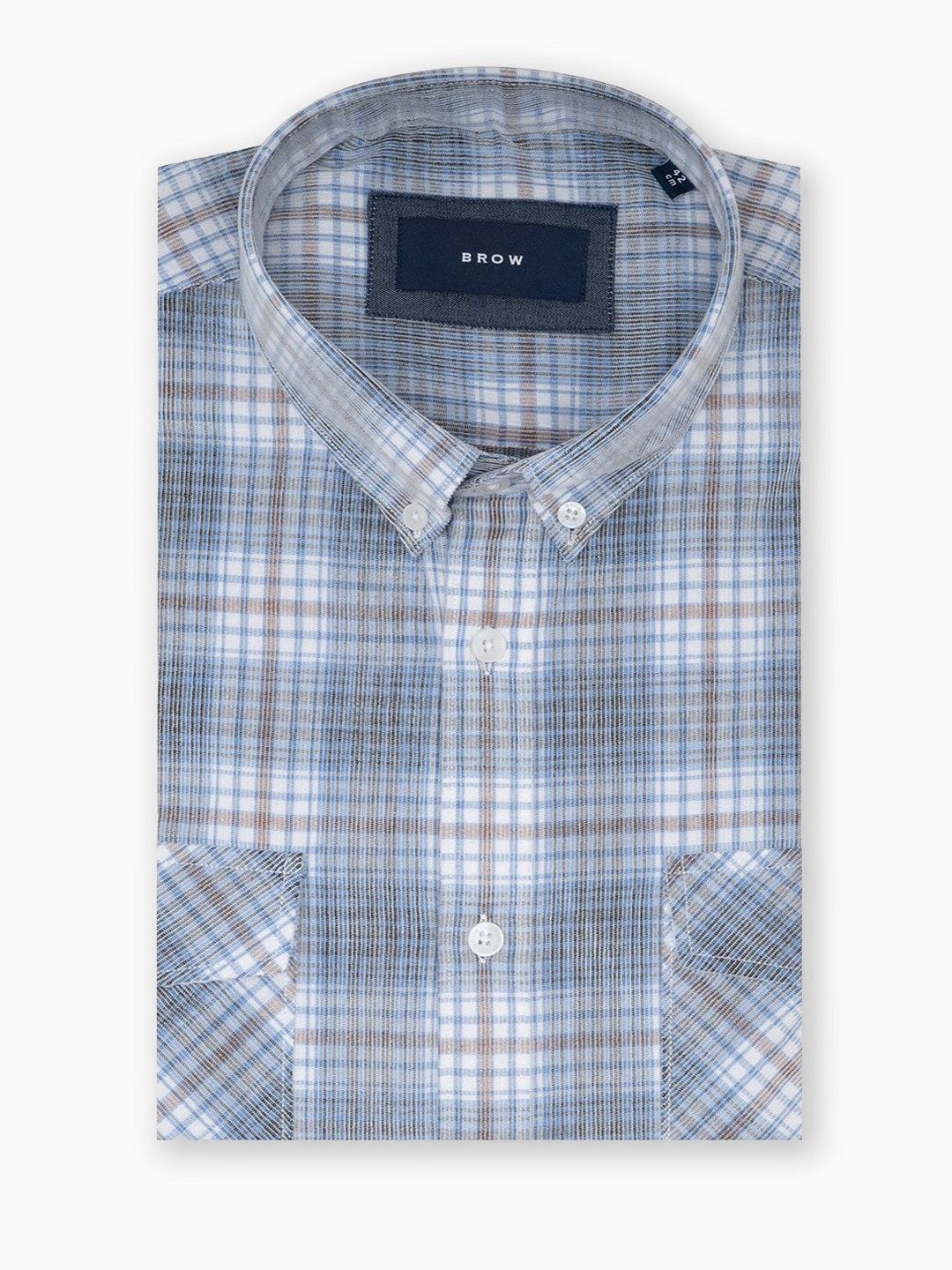Casual Corduroy Grey & Blue Cotton Shirt
