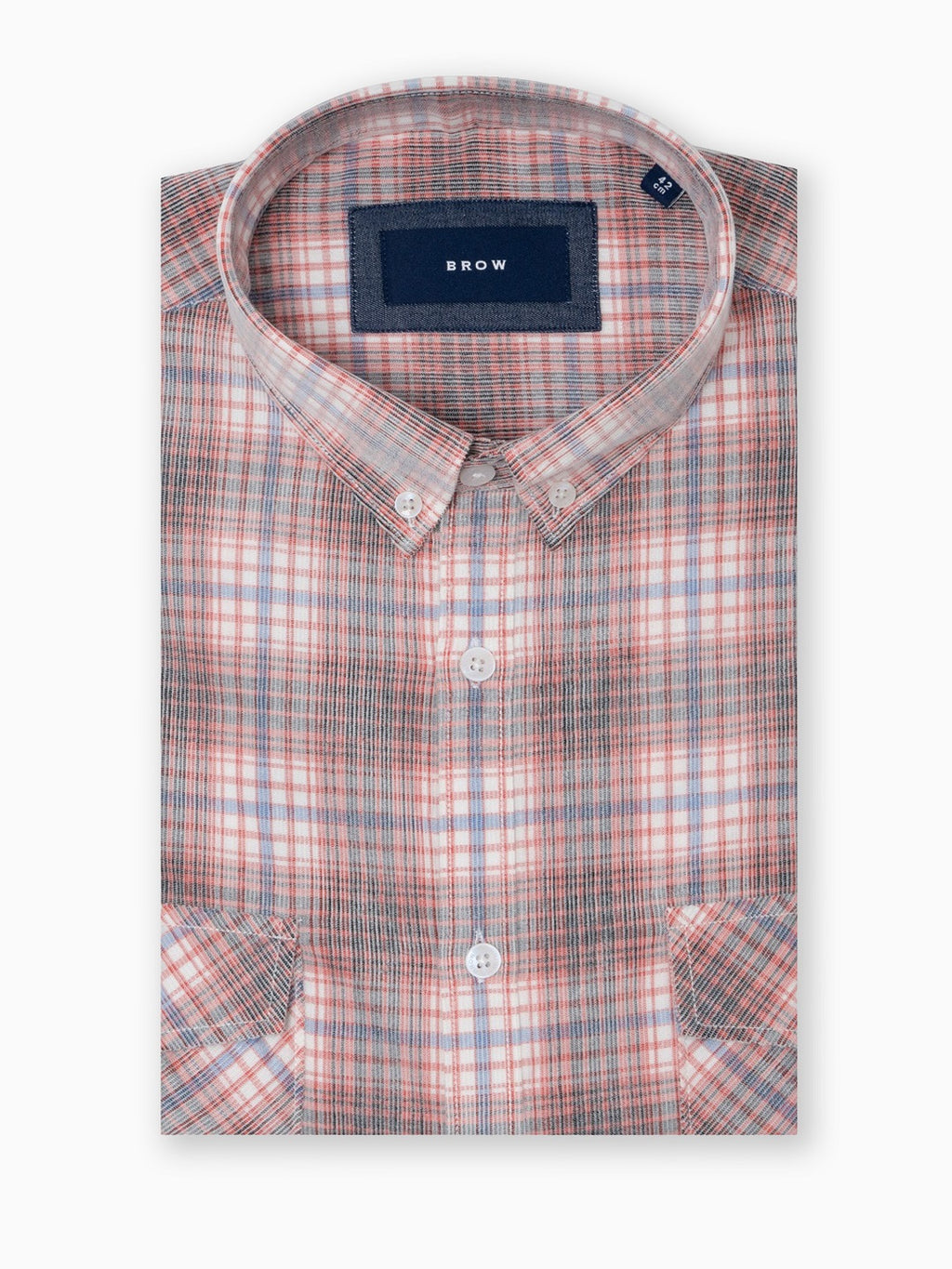 Casual Corduroy Grey & Red Cotton Shirt