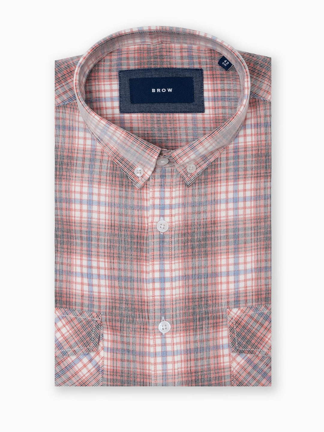 Casual Corduroy Grey & Red Cotton Shirt