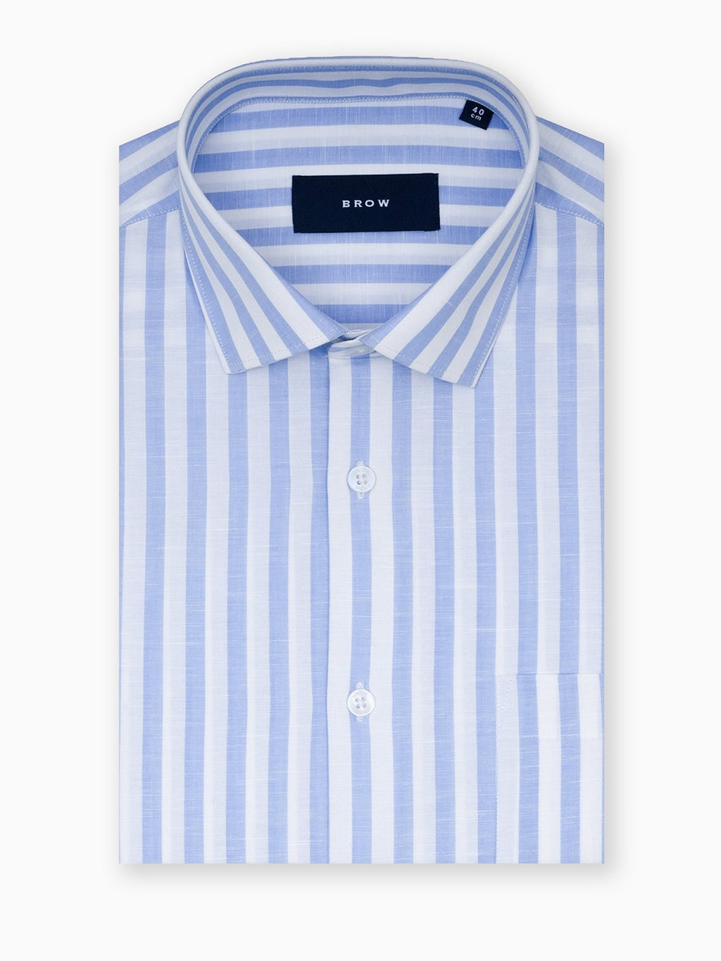 Urban Blue & White Stripe Cotton Linen Full Sleeve Shirt