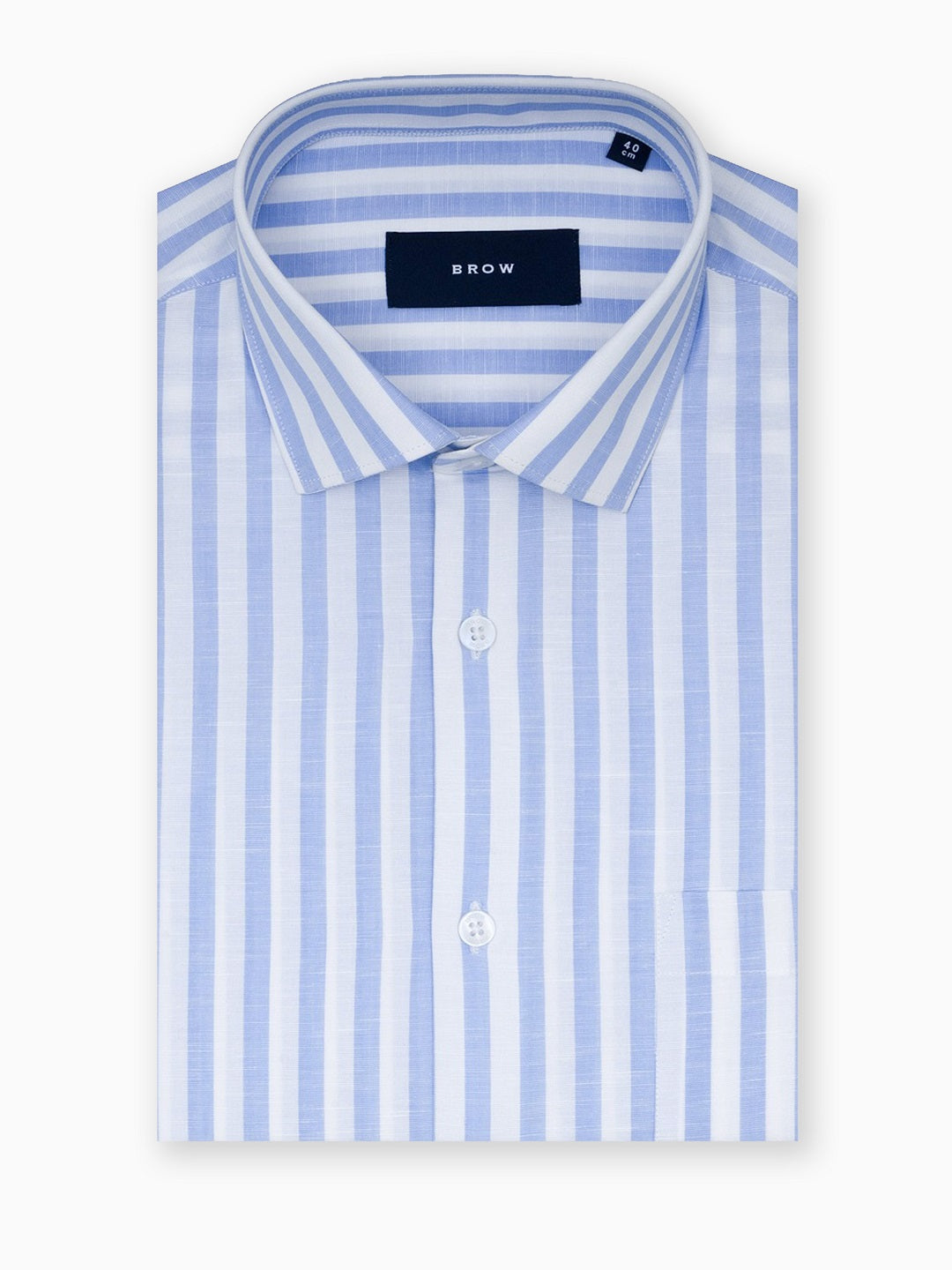 Urban Blue & White Stripe Cotton Linen Full Sleeve Shirt