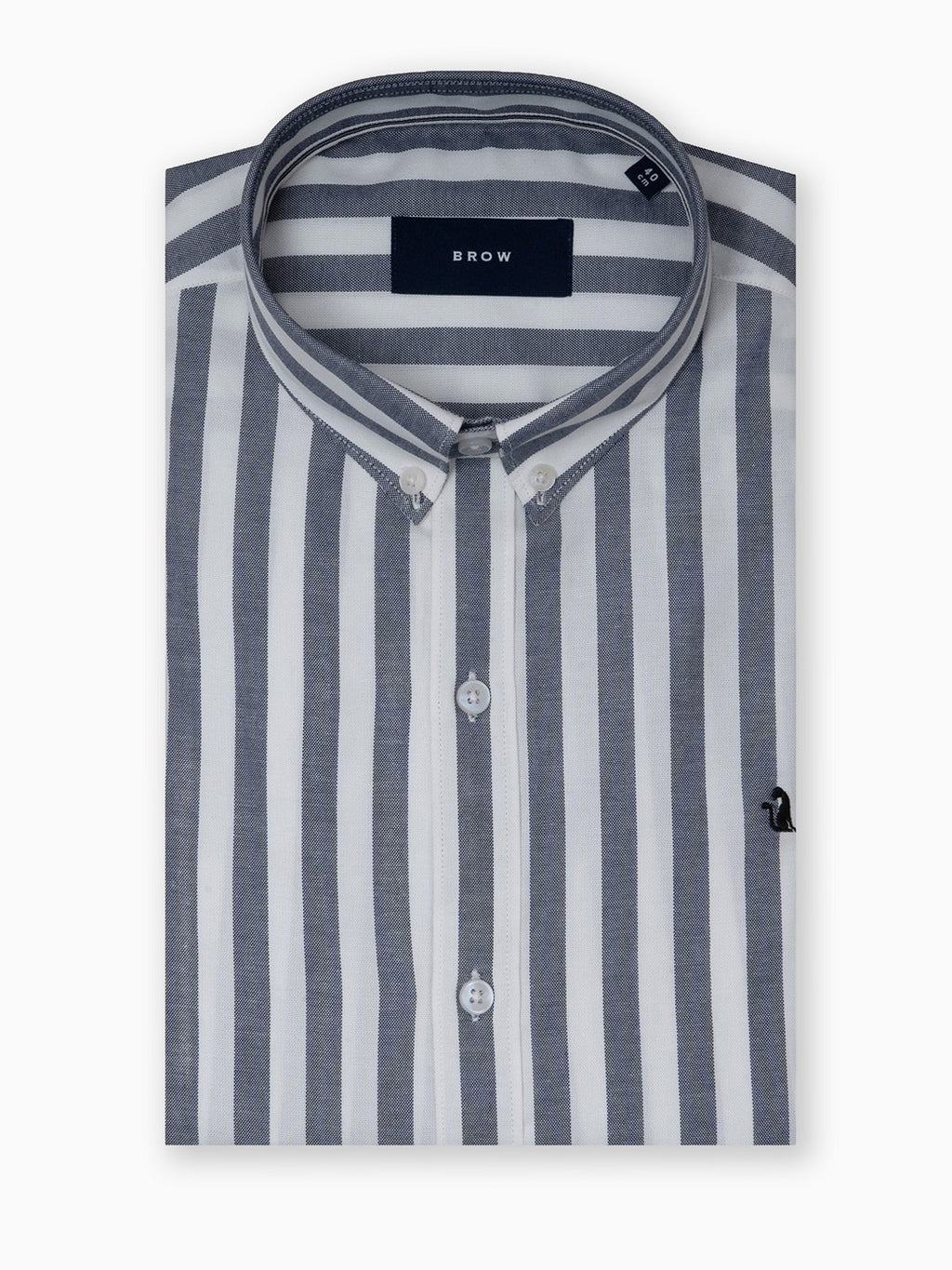 Western Bold White and Dark Grey Striped Oxford Button Down Full sleeve Shirt