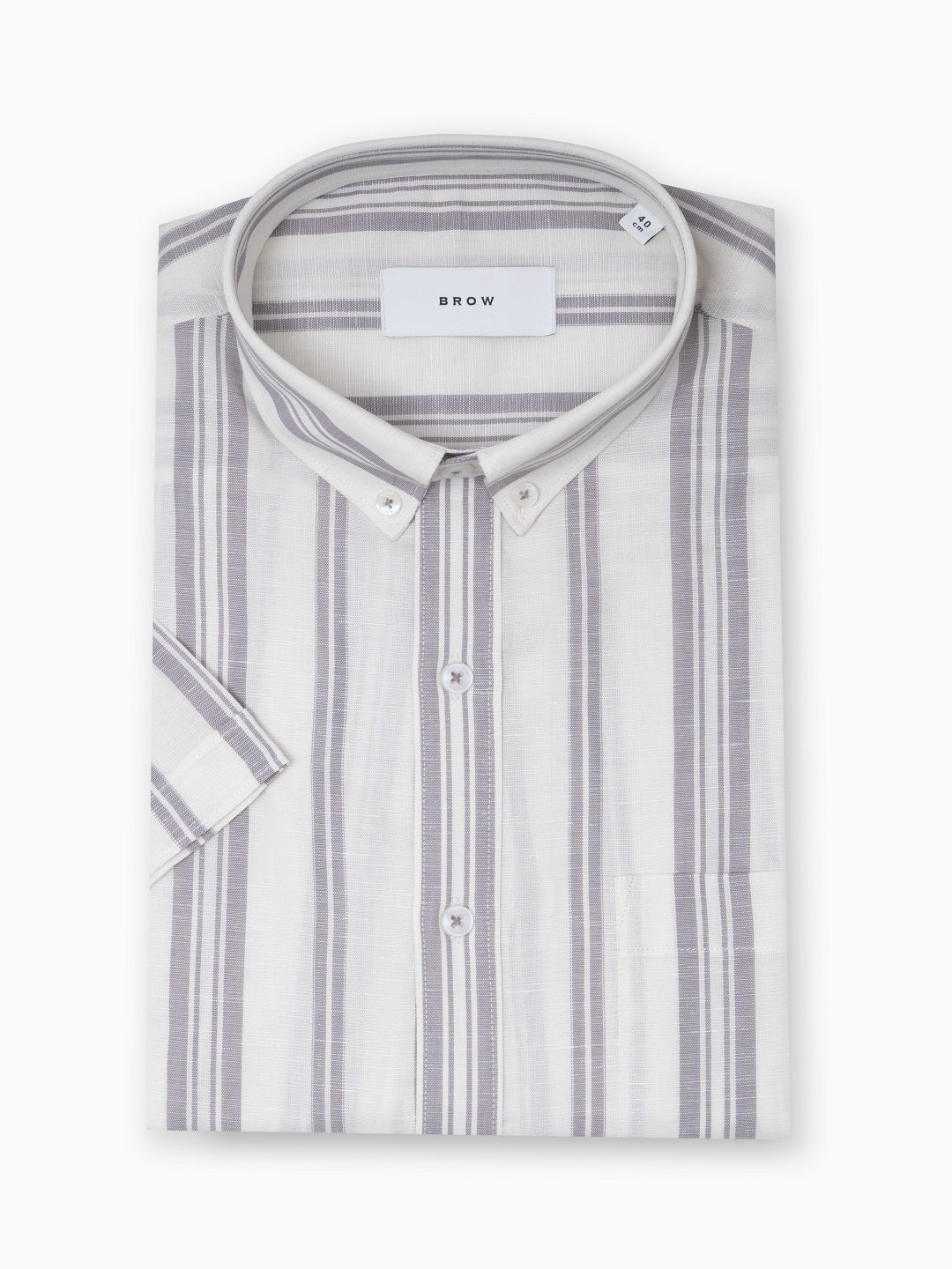 Regiment Beige Bold Stripe Cotton Linen Shirt