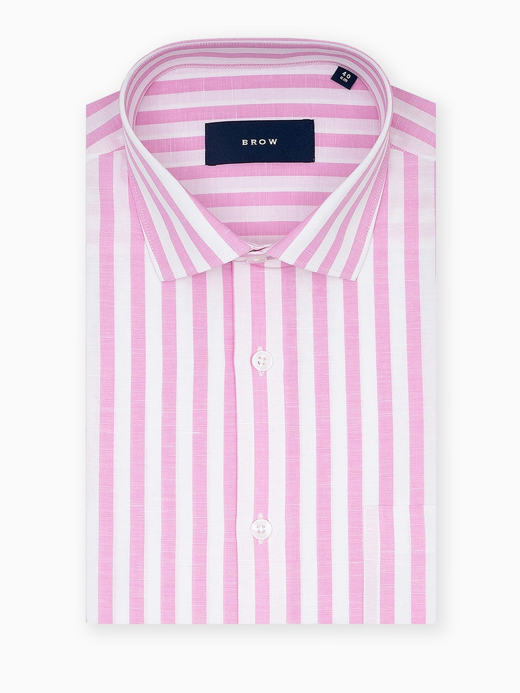 Urban Pink & White Stripe Cotton Linen Full Sleeve Shirt