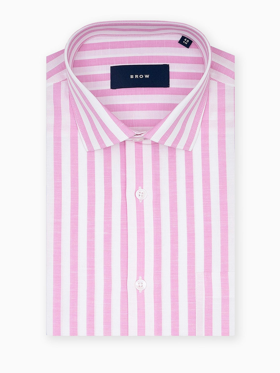 Urban Pink & White Stripe Cotton Linen Full Sleeve Shirt