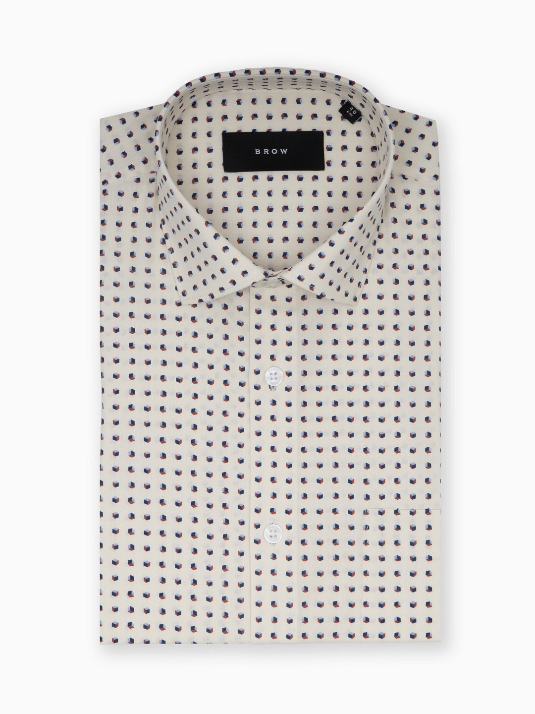 CUBO 3D Red & Blue Geometric Print Shirt