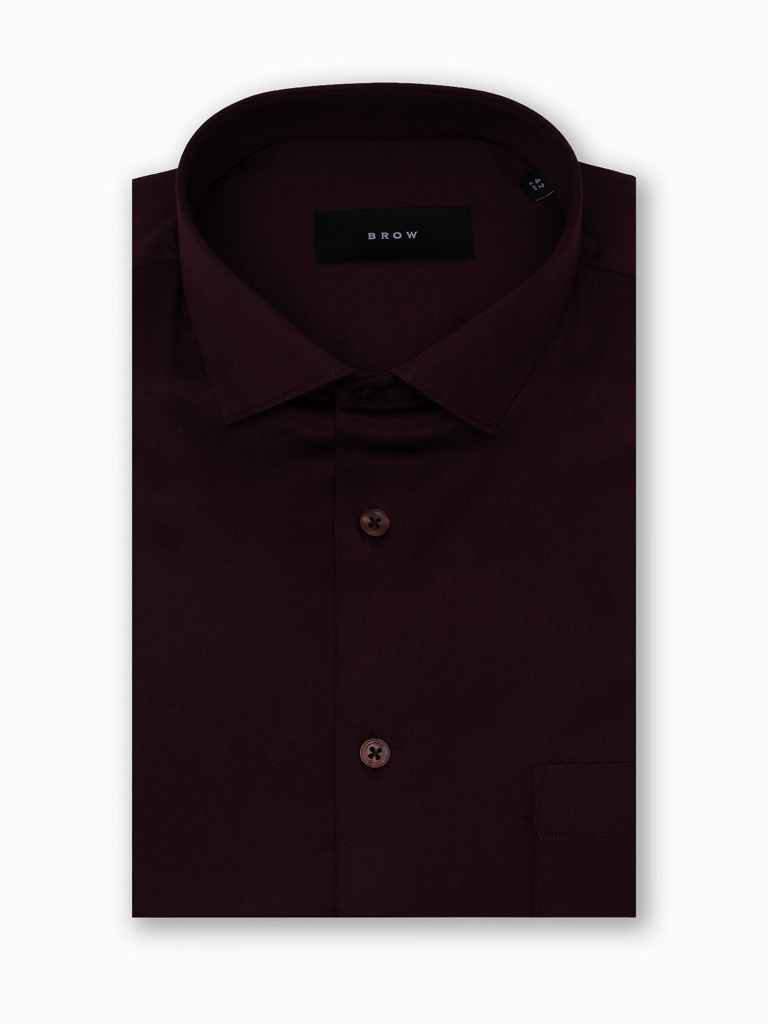 Ceremonia Maroon Satin Cotton Lycra Dress Shirt