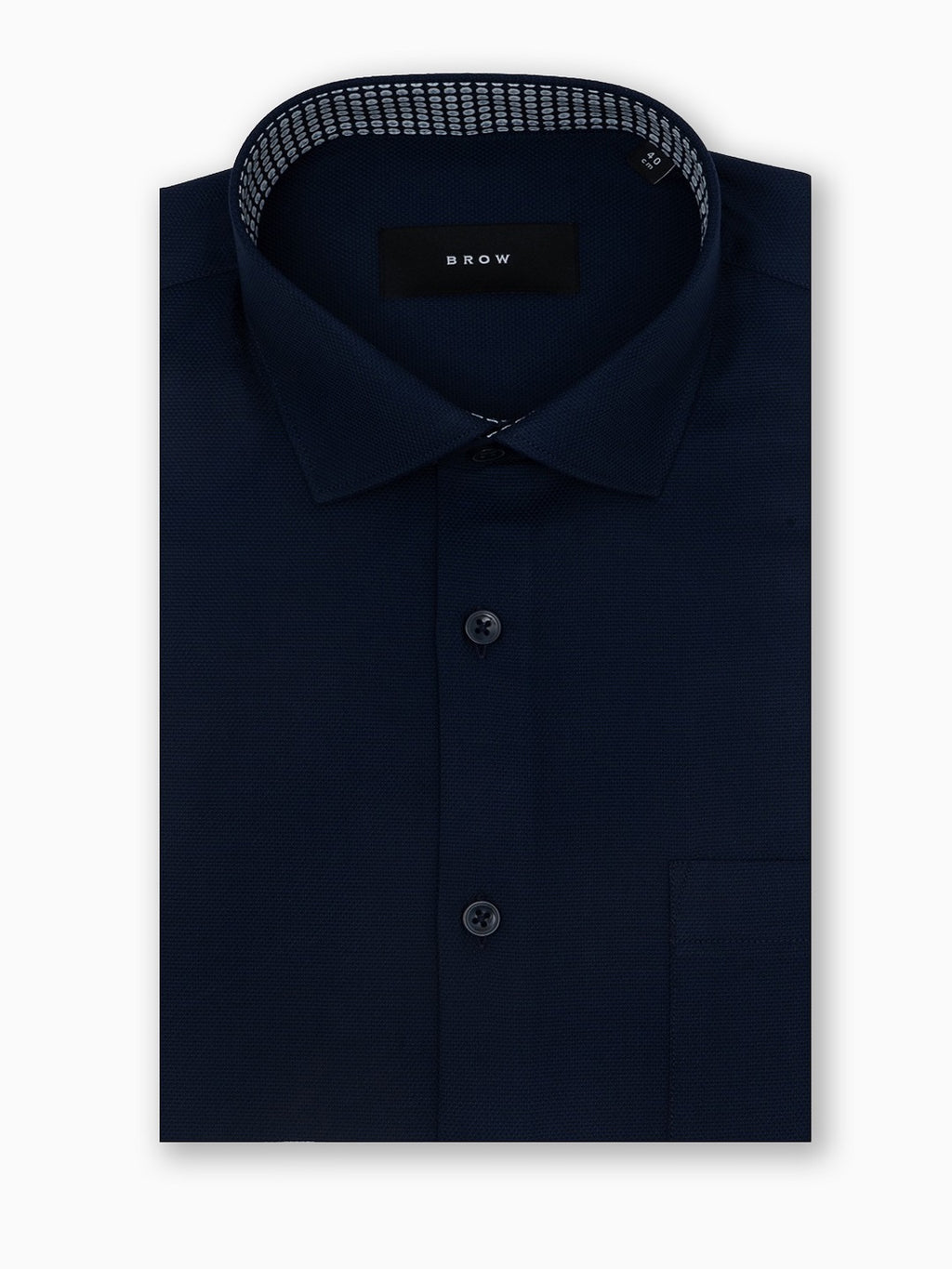 Suitlight Navy Blue Diamond Dobby Full Sleeve Cotton Shirt