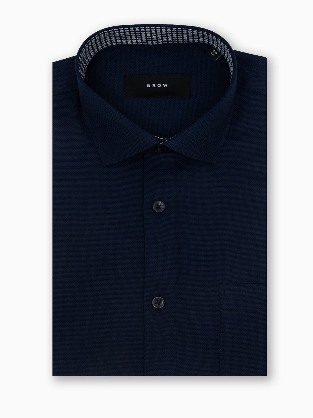 Suitlight Navy Blue Diamond Dobby Full Sleeve Cotton Shirt