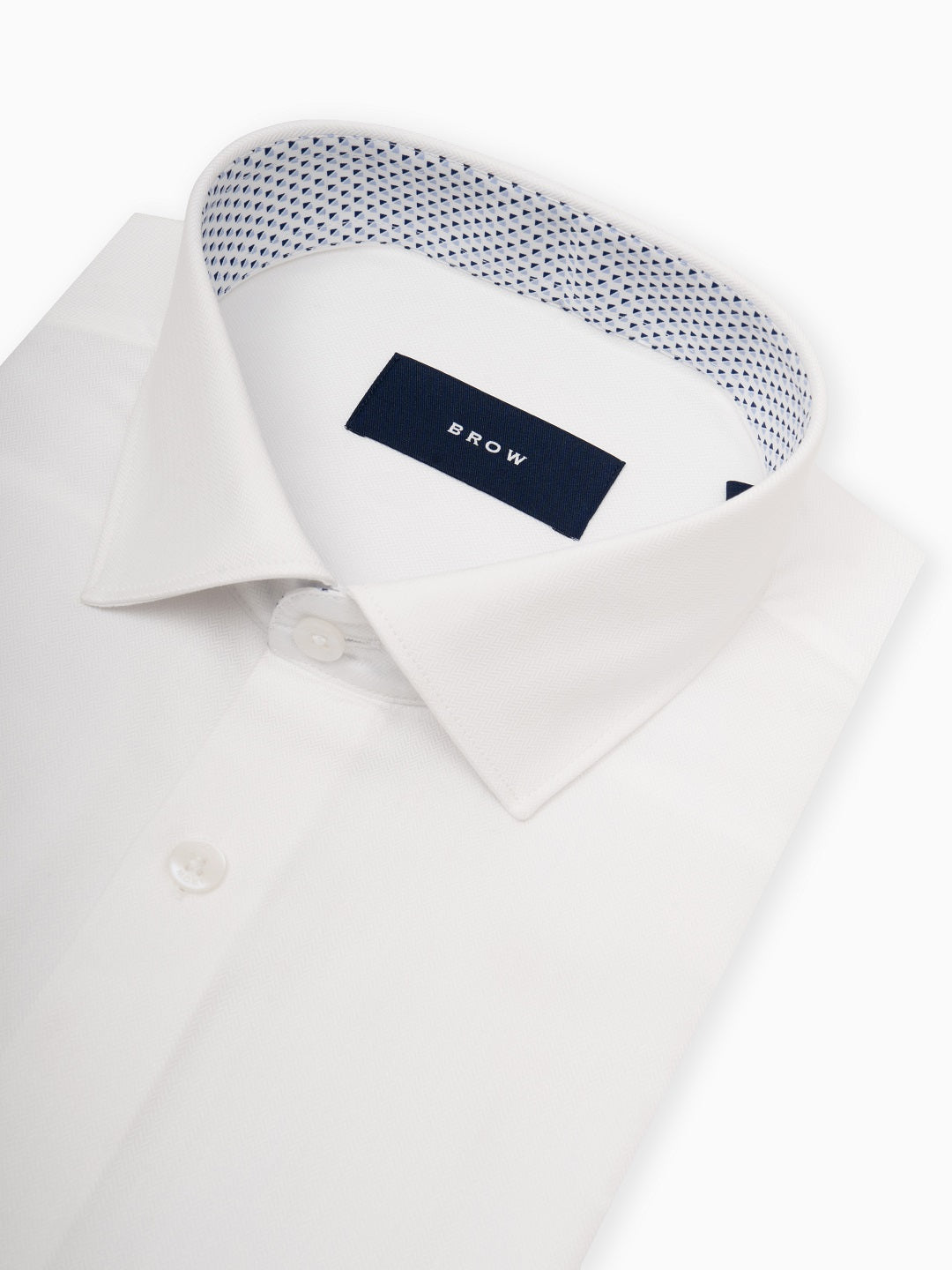Classic Herringbone Super White Full Sleeve Shirt