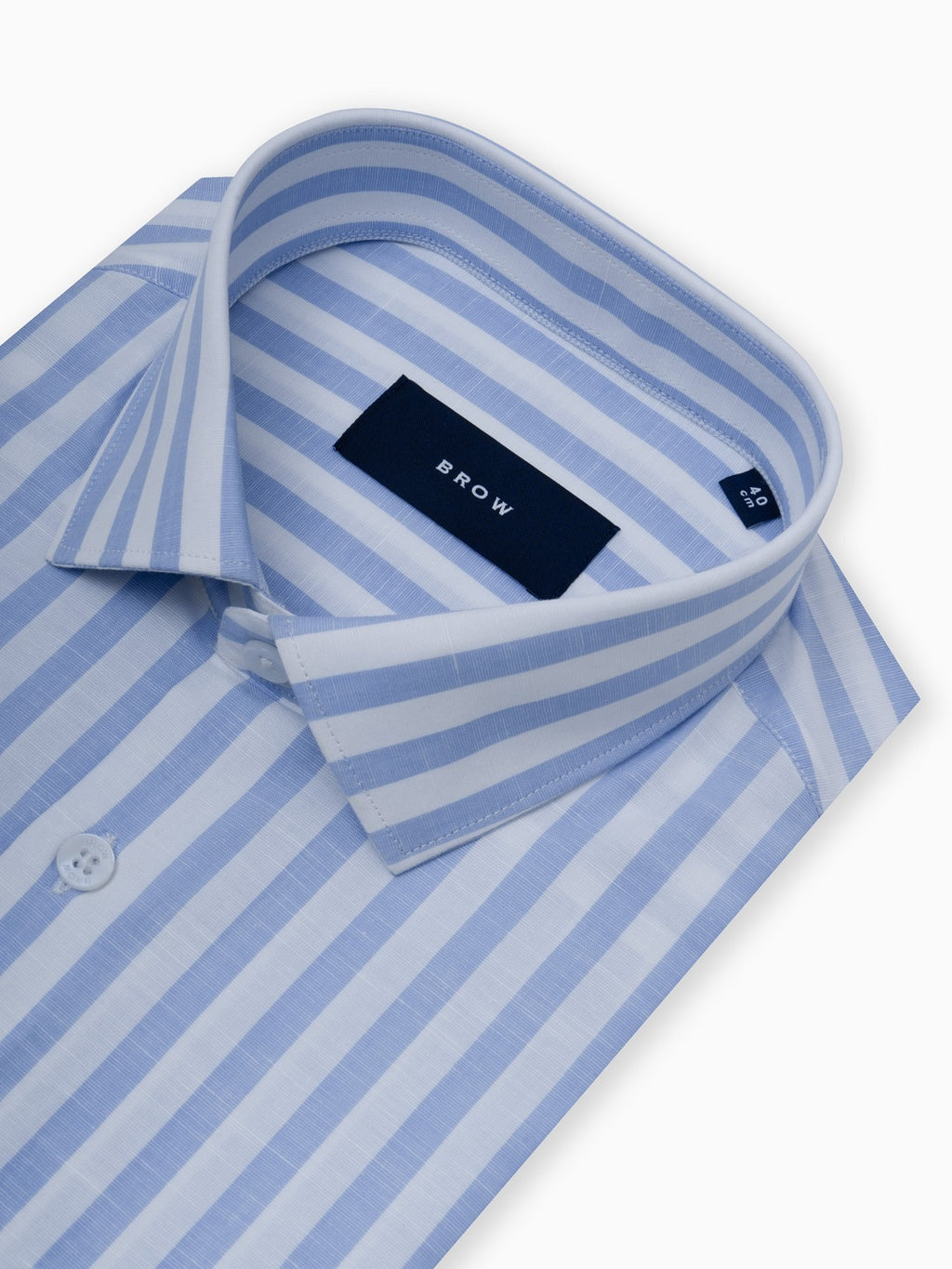 Urban Blue & White Stripe Cotton Linen Full Sleeve Shirt