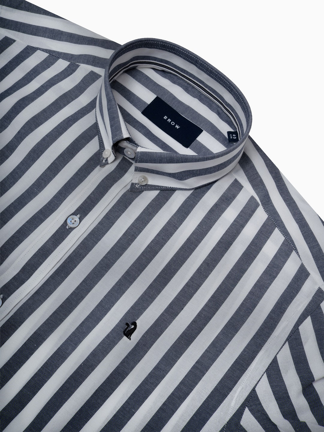 Western Bold White and Dark Grey Striped Oxford Button Down Full sleeve Shirt