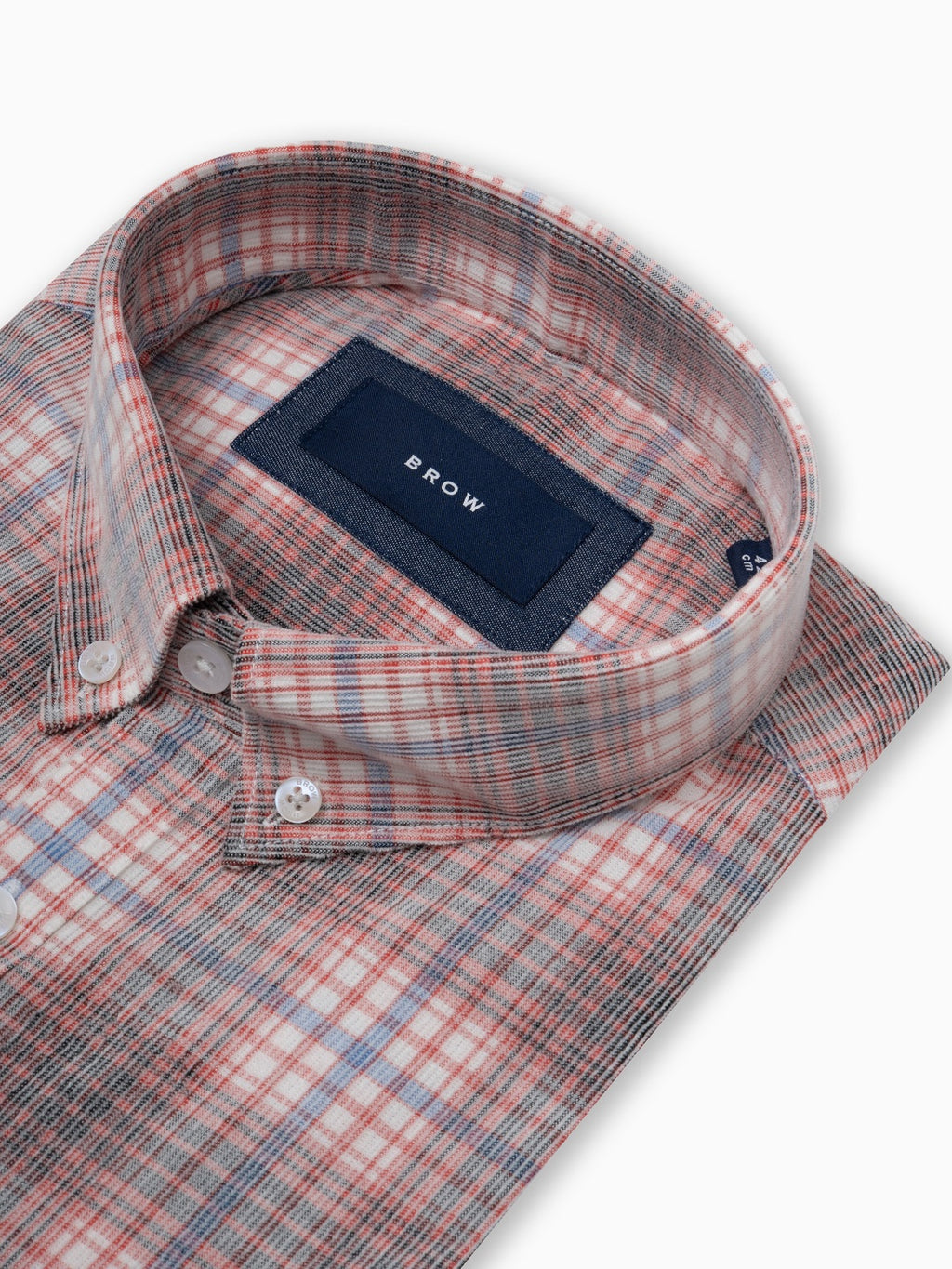 Casual Corduroy Grey & Red Cotton Shirt