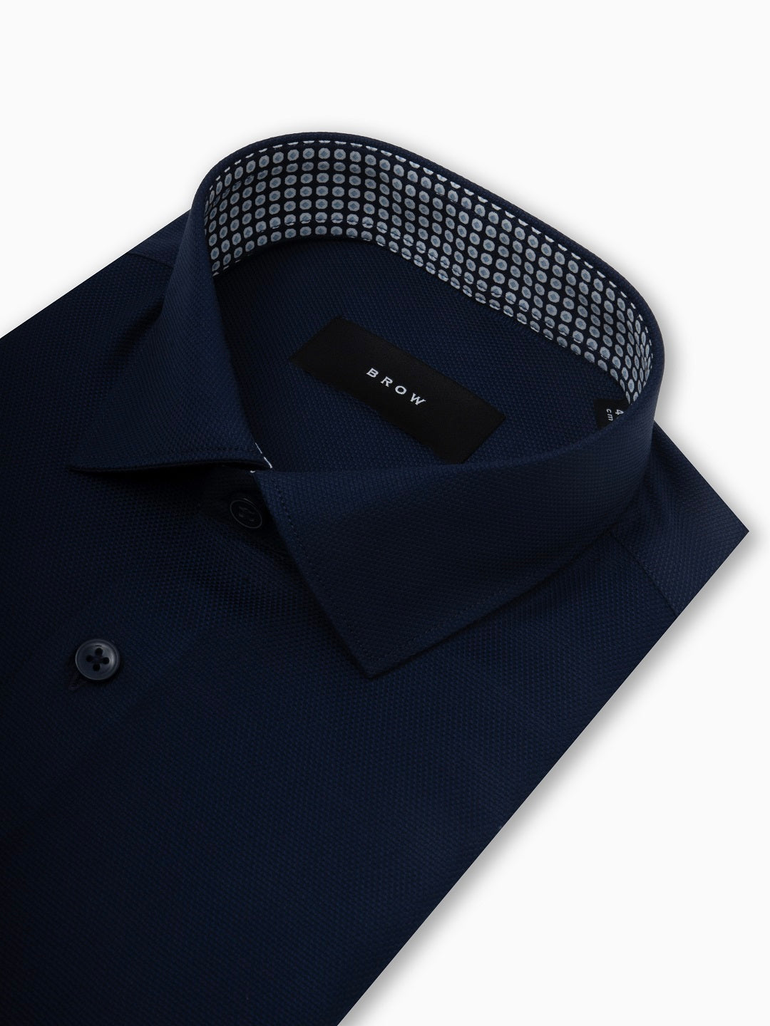 Suitlight Navy Blue Diamond Dobby Full Sleeve Cotton Shirt