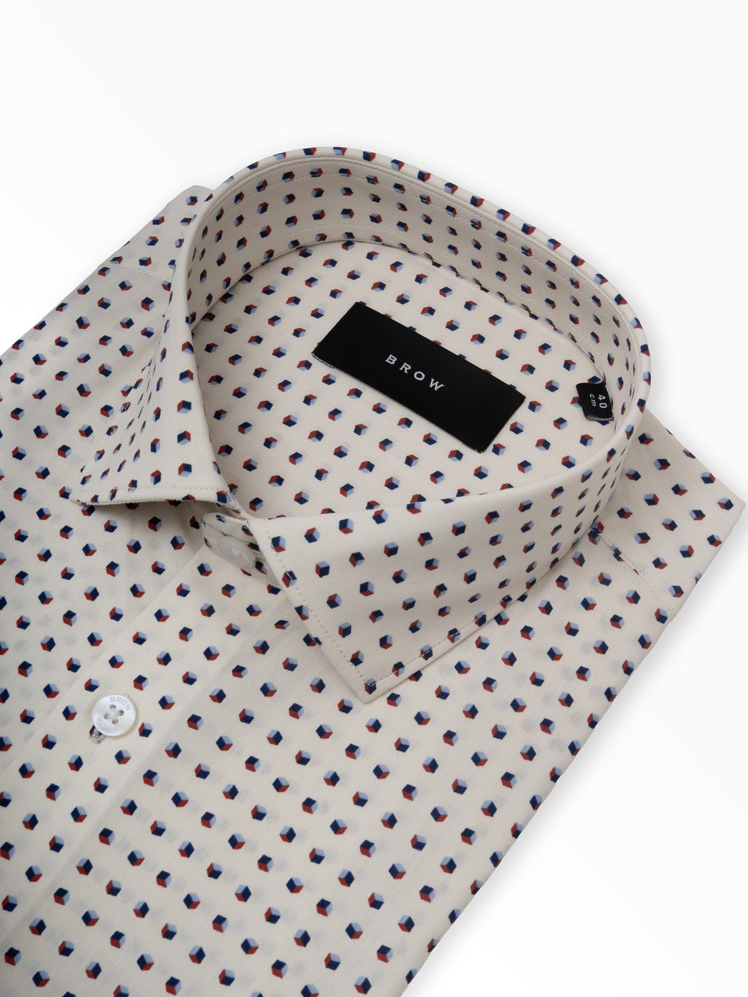 CUBO 3D Red & Blue Geometric Print Shirt