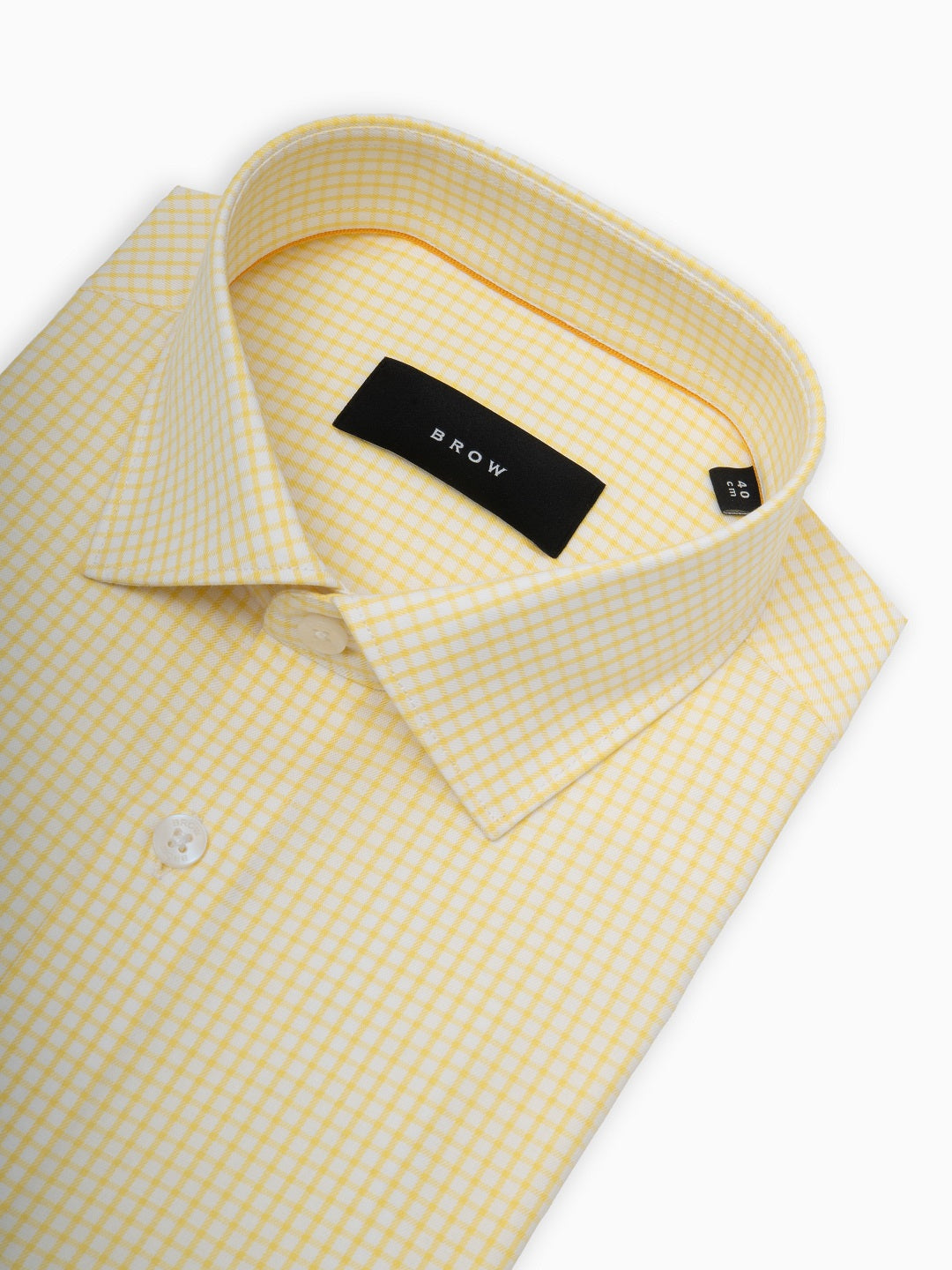 Square Lemon & White Micro Checks Full Sleeve Cotton Shirt