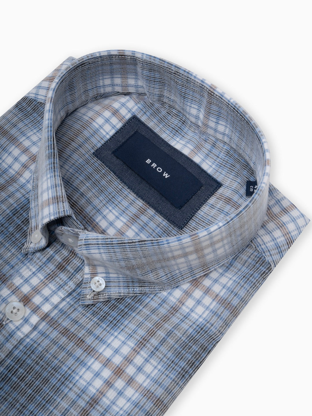 Casual Corduroy Grey & Blue Cotton Shirt