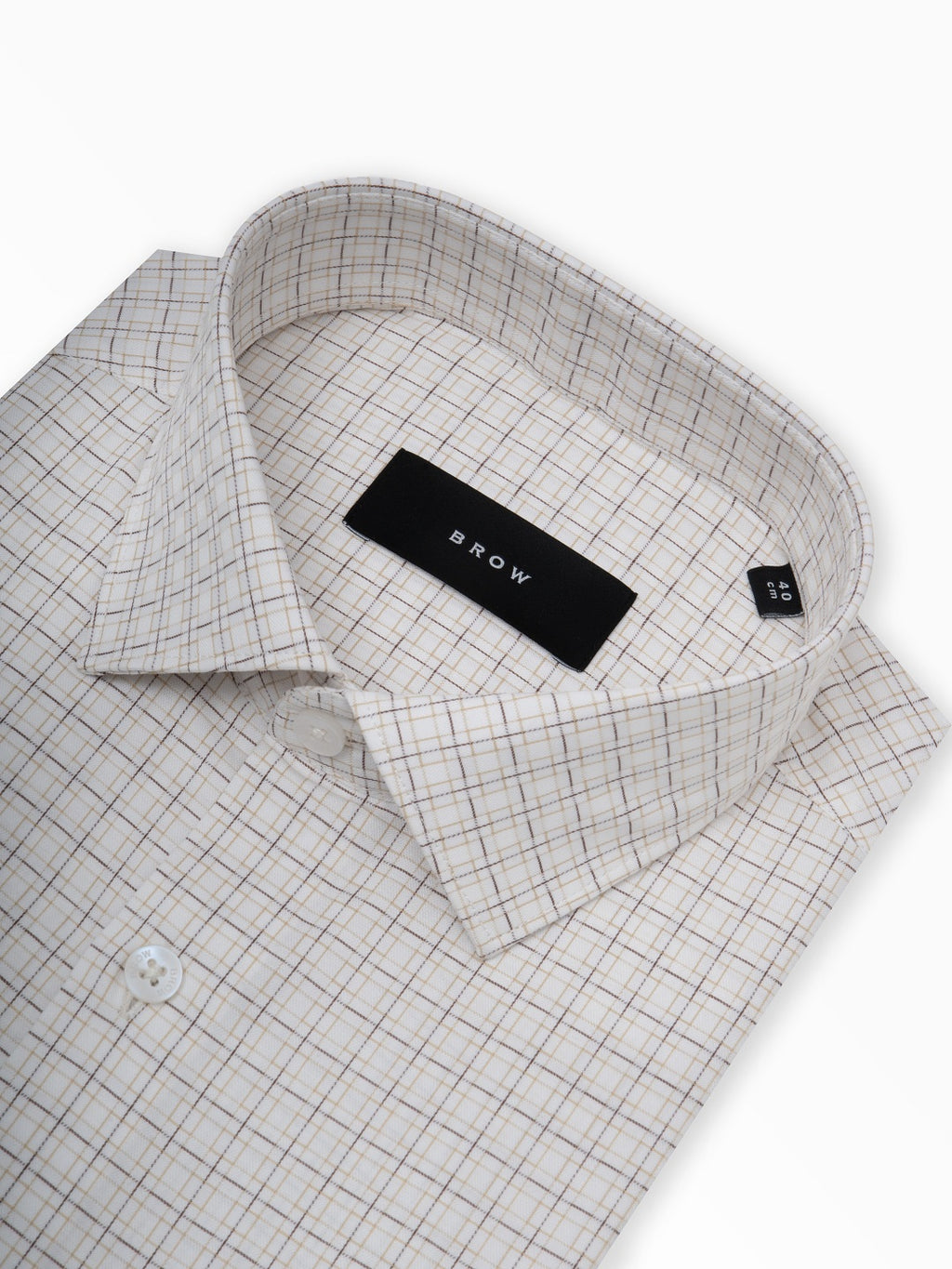 Skyfall Tile Dobby Beige Checked Formal Cotton Shirt