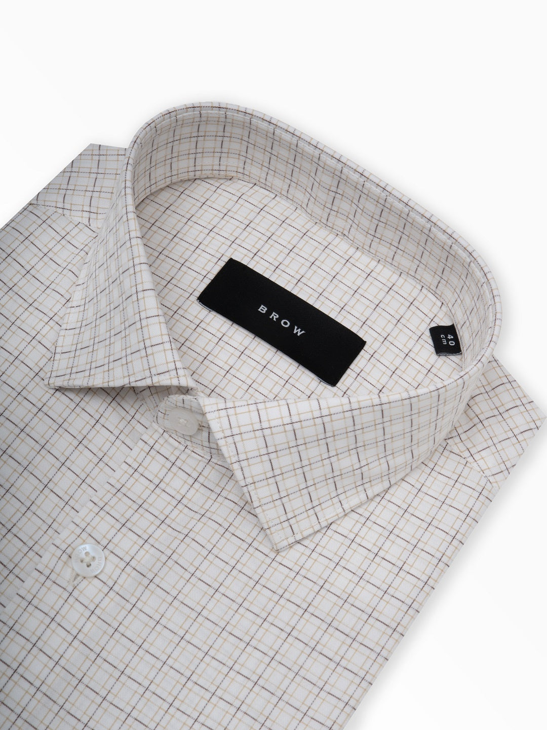 Skyfall Tile Dobby Beige Checked Formal Cotton Shirt