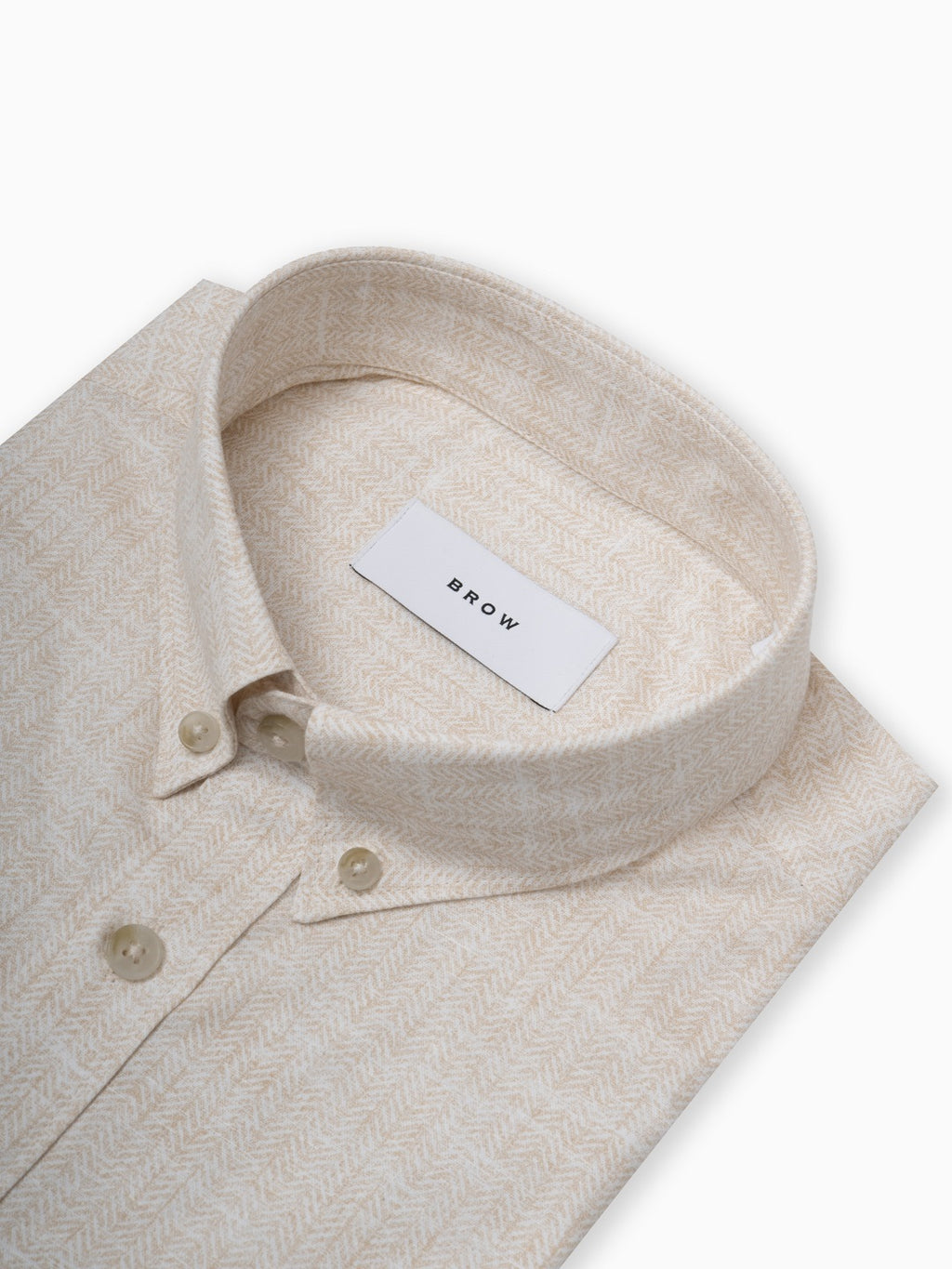 Slate Herringbone Print Beige Color Half Sleeve Shirt