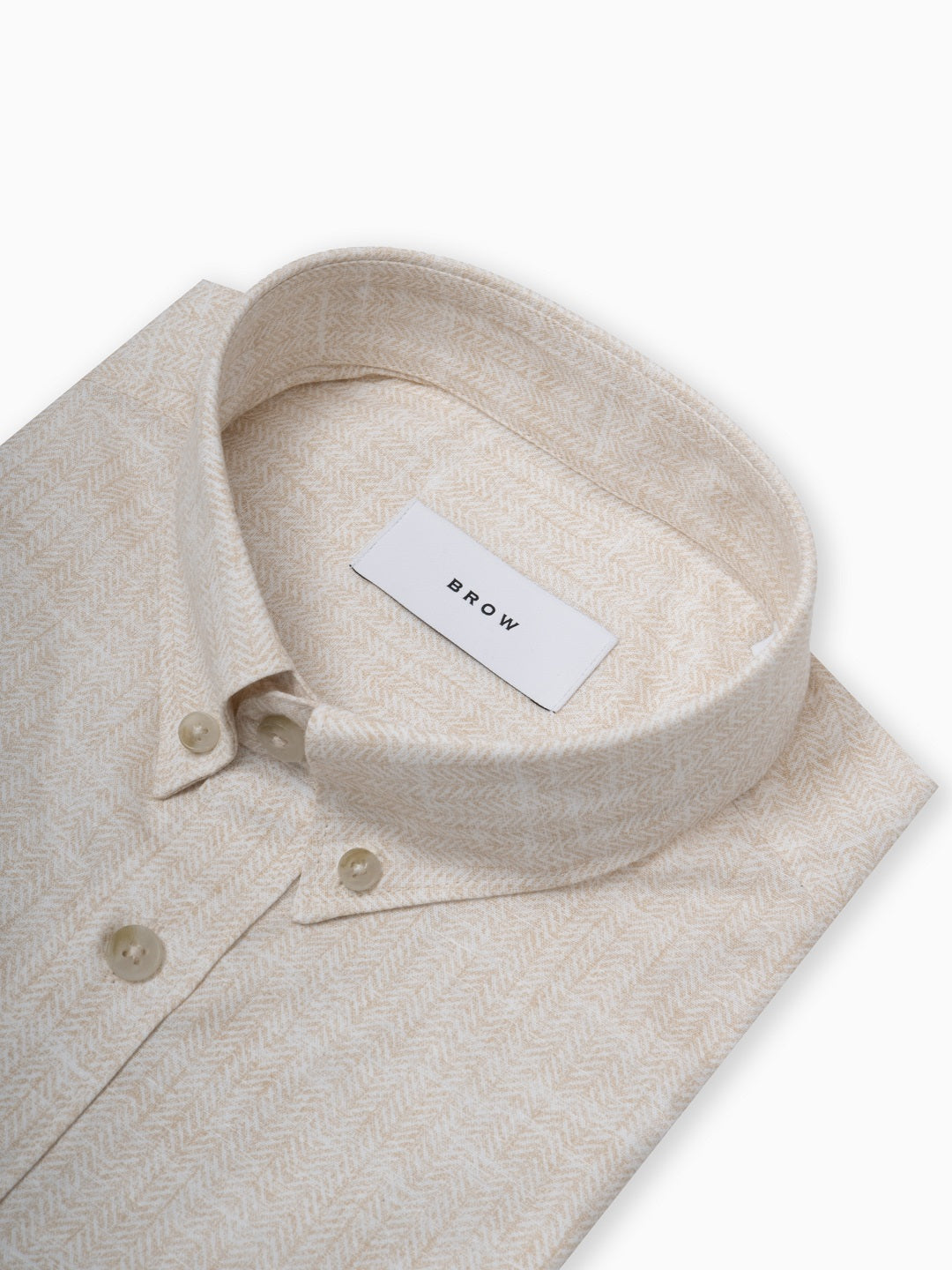 Slate Herringbone Print Beige Color Half Sleeve Shirt