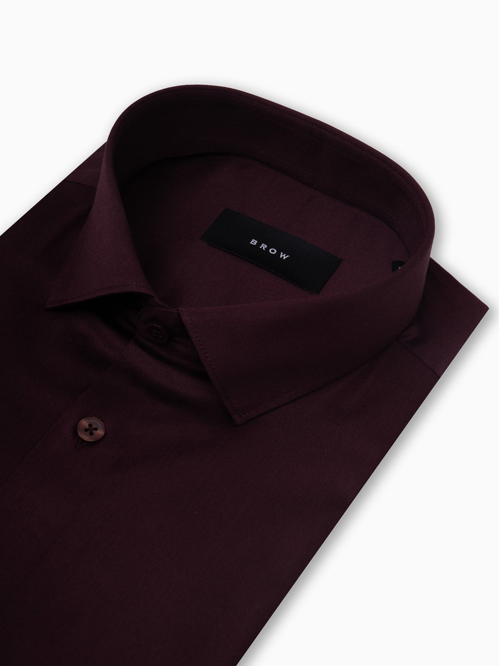 Ceremonia Maroon Satin Cotton Lycra Dress Shirt