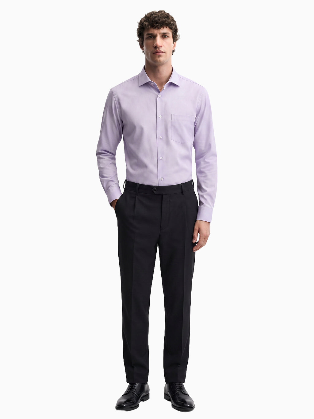 Fusion Oxford Lavender Cotton Formal Shirt
