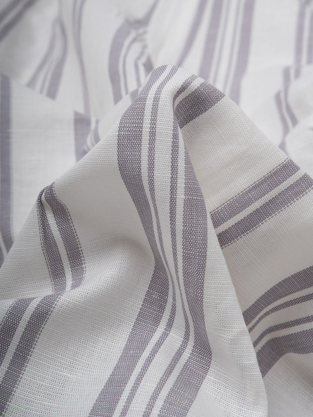 Regiment Beige Bold Stripe Cotton Linen Half Sleeve Button Down Shirt
