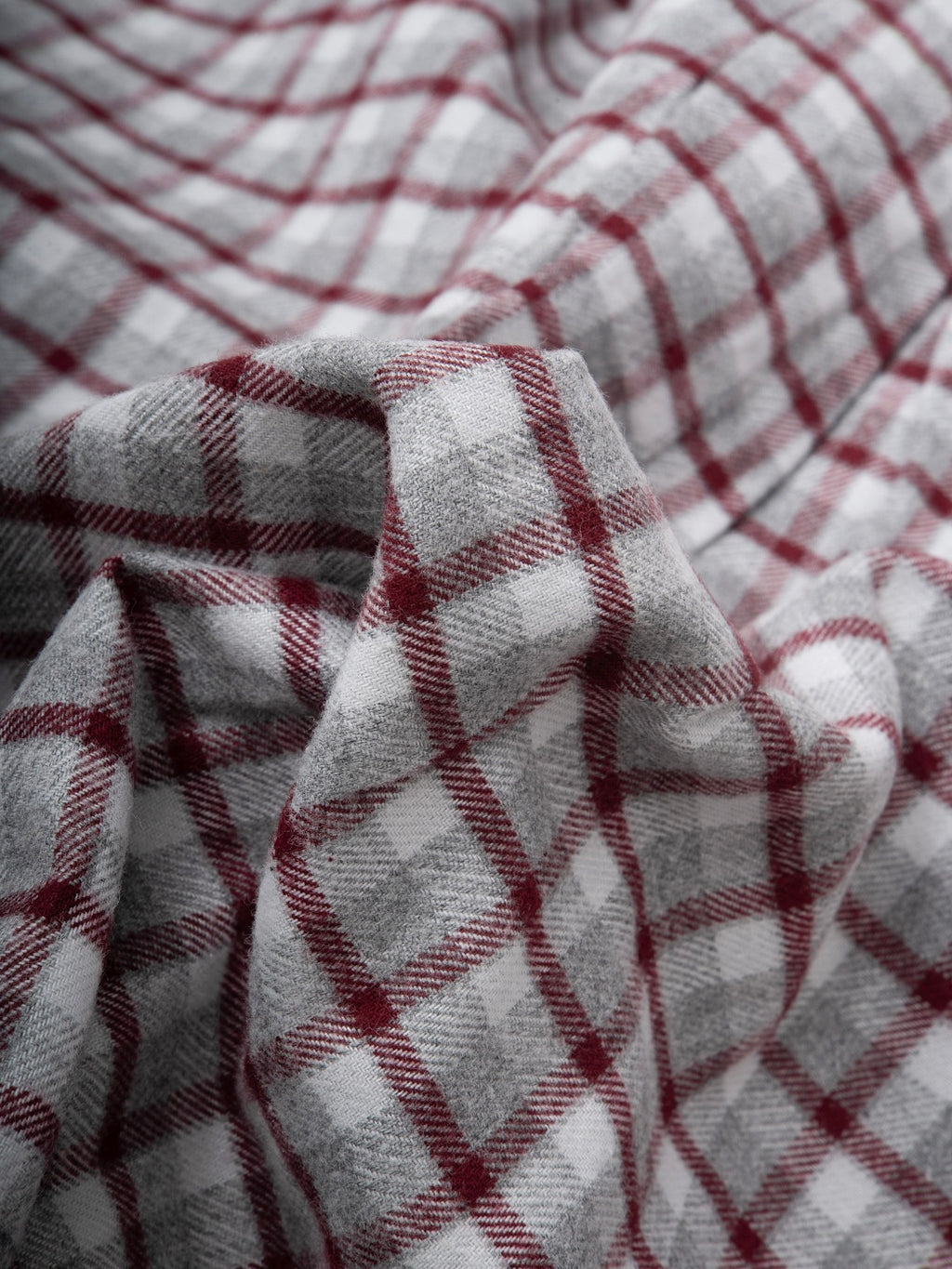 FLANNEL Wine & Grey Checks Cotton Button-Down Shirt