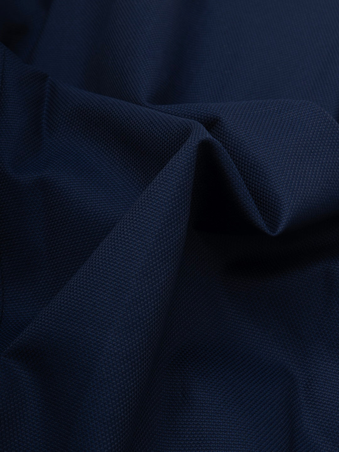 Suitlight Navy Blue Diamond Dobby Full Sleeve Cotton Shirt
