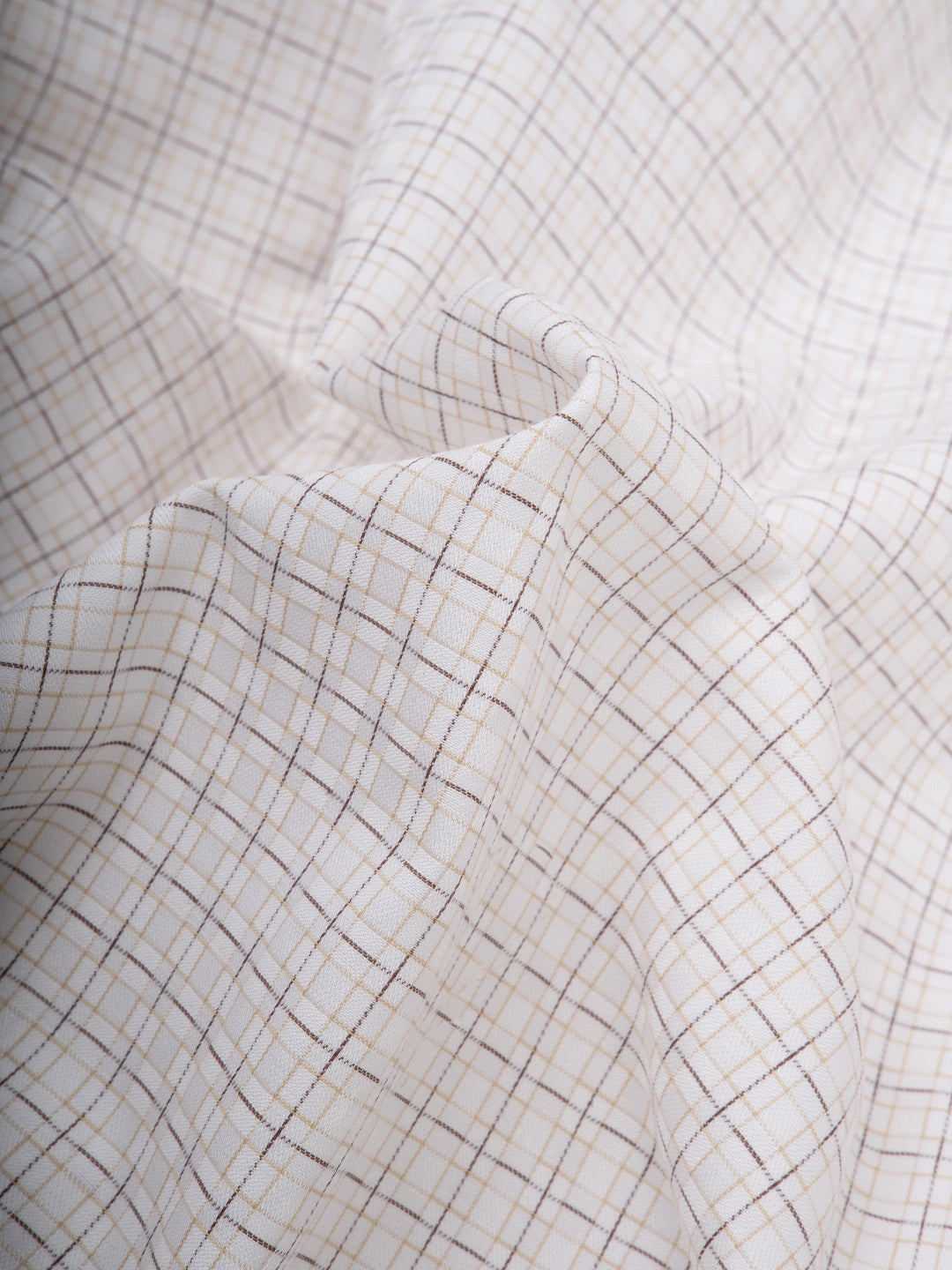 Skyfall Tile Dobby Beige Checked Formal Cotton Shirt