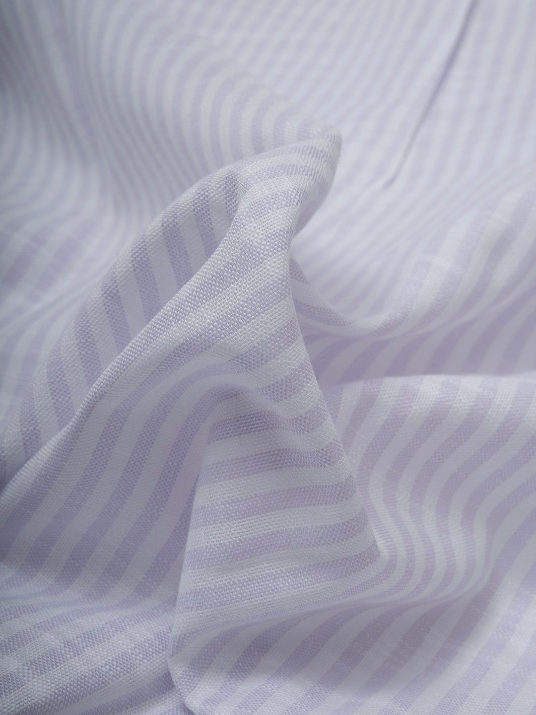 Mint Purple & White Striped Slub Cotton Shirt