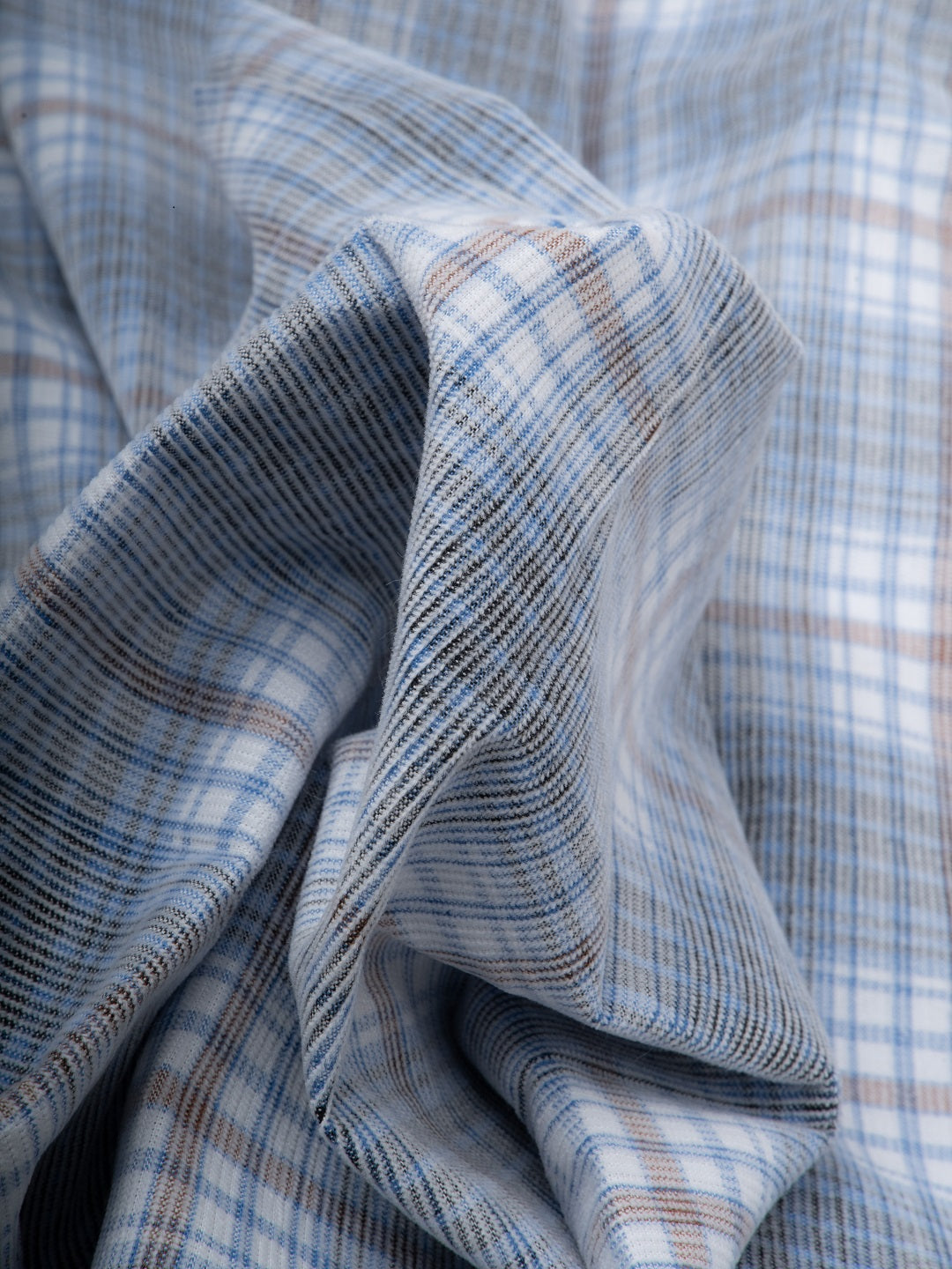 Casual Corduroy Grey & Blue Cotton Shirt