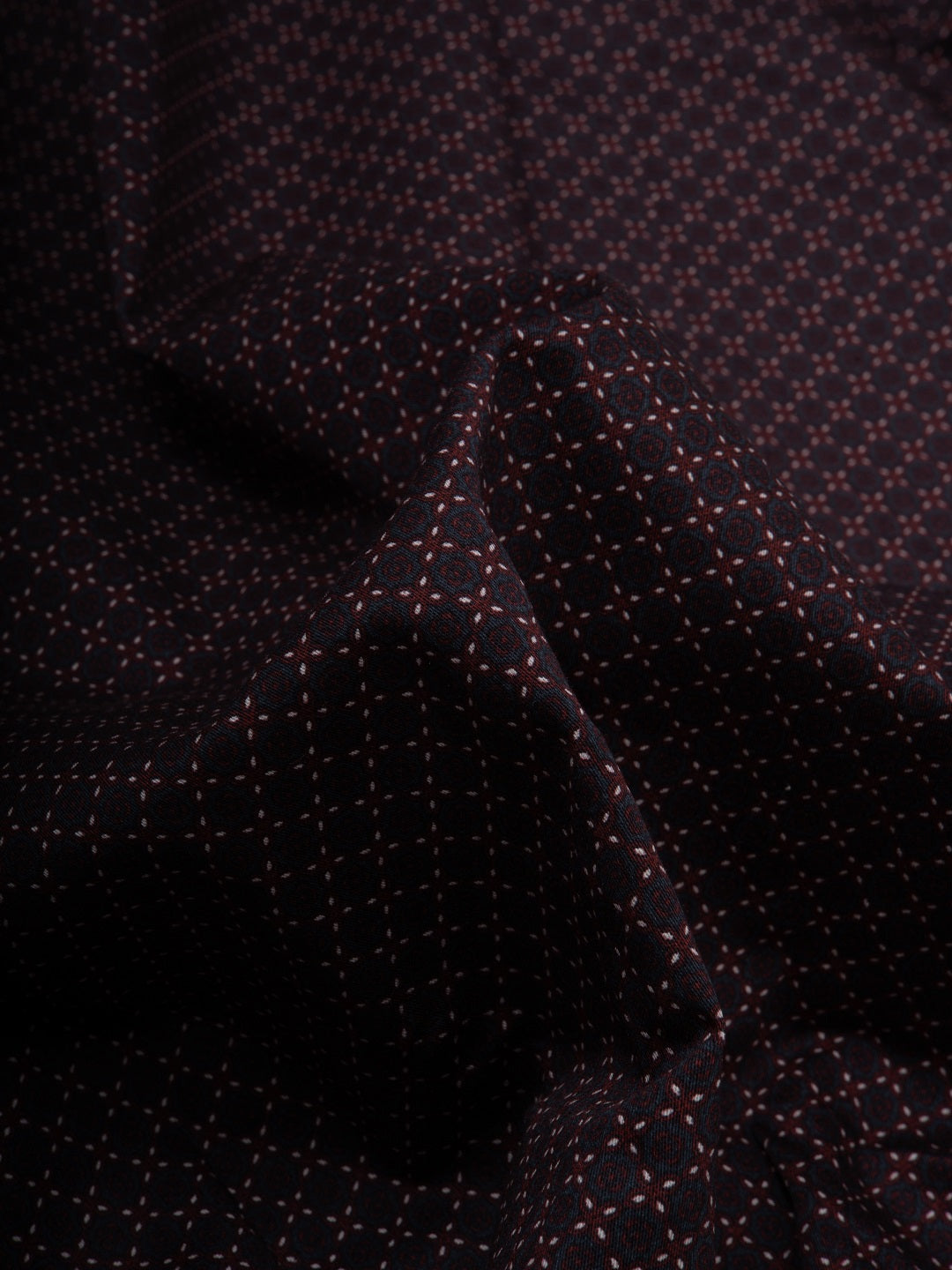 Medallion Maroon & Grey Printed Shirt